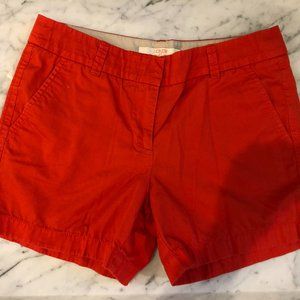 J Crew red chino shorts size 2